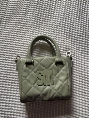 Steve Madden Quilted fake leather Mini Tote Bag in Sage Green